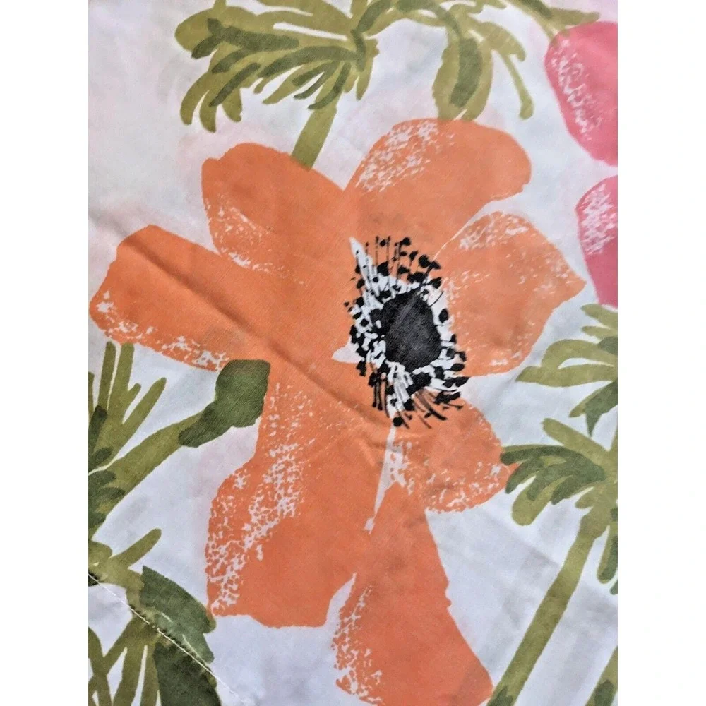 Vintage Vera Neumann‎ Pillowcase Large Scale Floral Pink Coral Orange Flowers